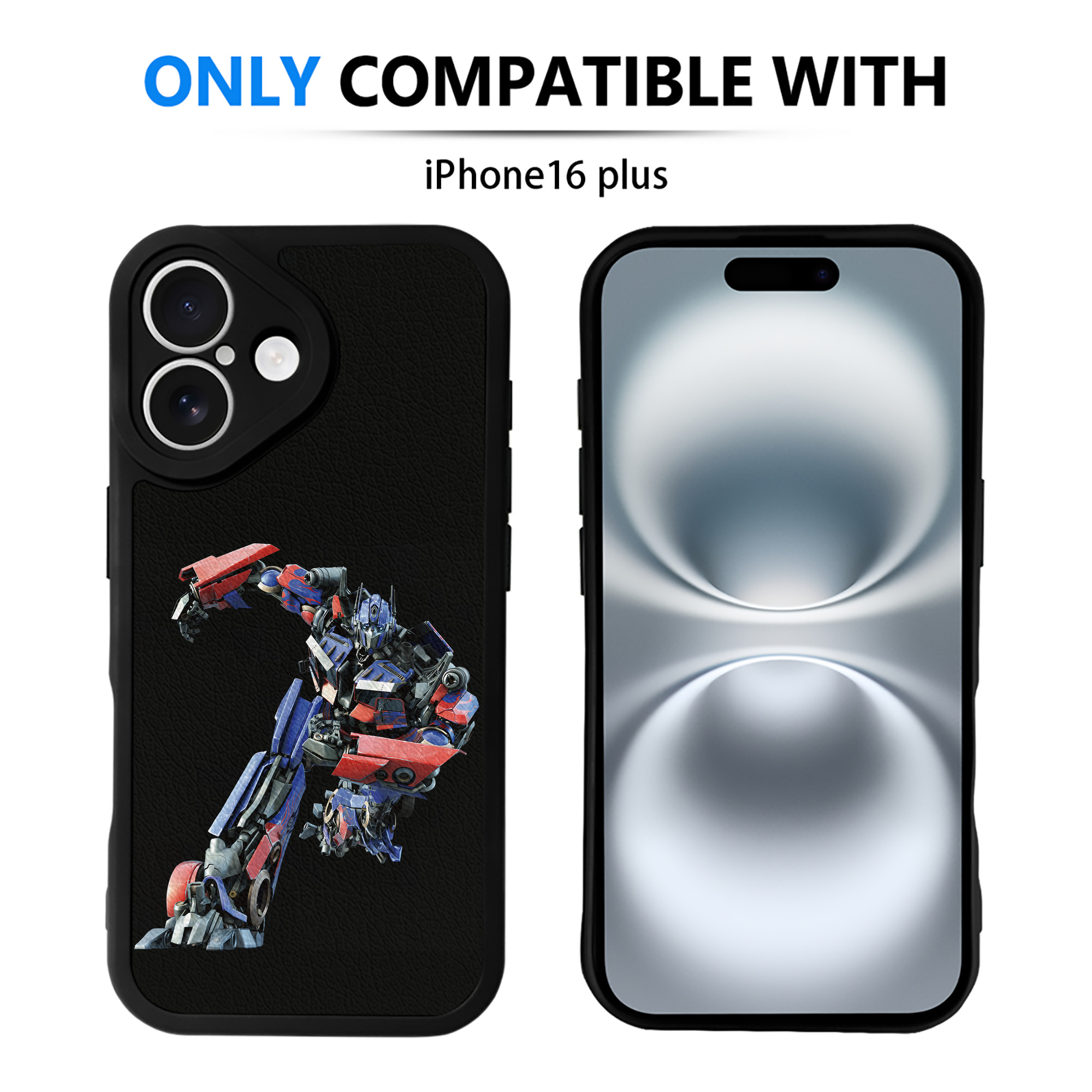 （画像用） Transformers トランスフォーマー 【iPhone 16シリーズ対応】シリコンスマホケース（レザー調） 材質：シリコン